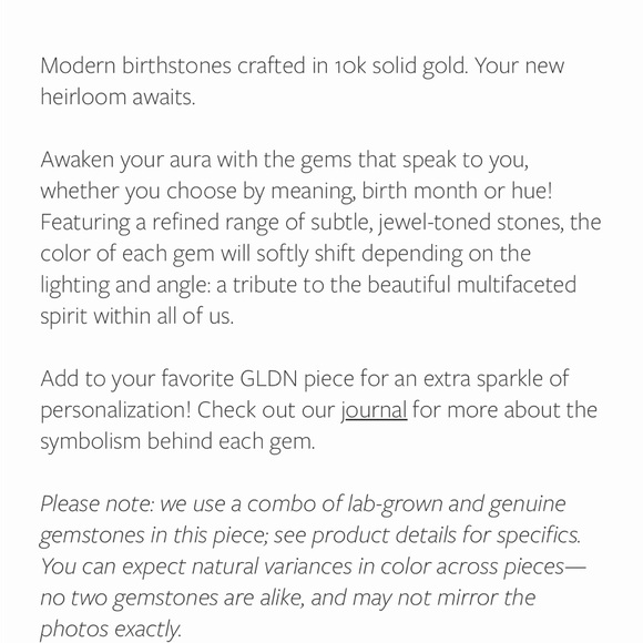 GLDN extra solid gold Aura charm white sapphire - Picture 3 of 9